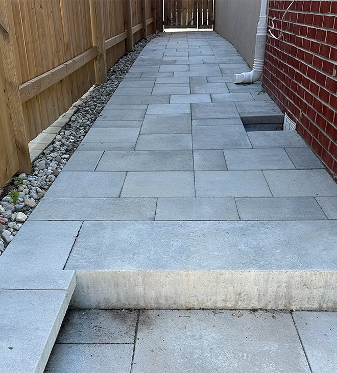Green Side Up interlock patio and walkway project
