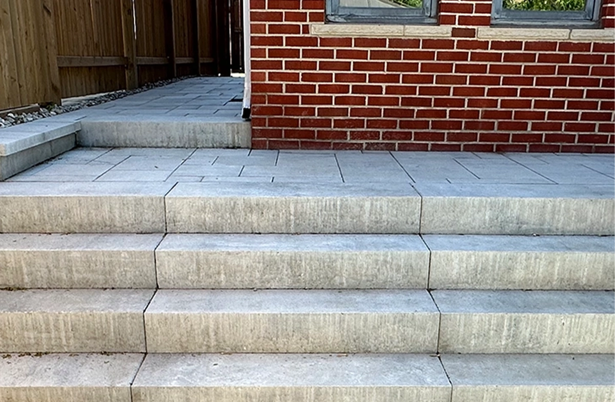 Green Side Up interlock patio and walkway project