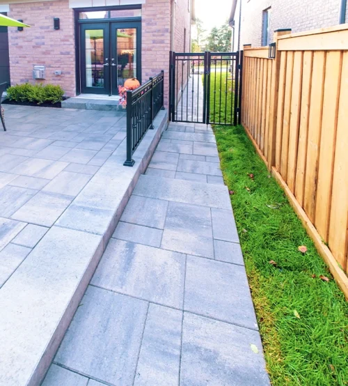 Green Side Up interlock patio and walkway project